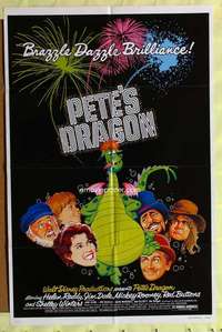 k483 PETE'S DRAGON one-sheet movie poster '77 Walt Disney, Helen Reddy