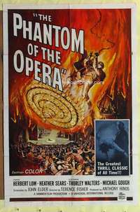 k481 PHANTOM OF THE OPERA one-sheet movie poster '62 Hammer, Herbert Lom