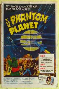 k479 PHANTOM PLANET one-sheet movie poster '62 sci-fi space shocker!