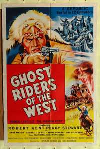 k478 PHANTOM RIDER one-sheet movie poster R54 Ghost Riders of the West!