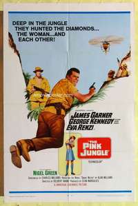 k473 PINK JUNGLE one-sheet movie poster '68 James Garner, George Kennedy