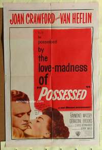 k454 POSSESSED one-sheet movie poster '47 Joan Crawford, Van Heflin