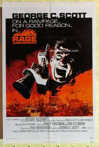 k440 RAGE one-sheet movie poster '72 George C. Scott, Richard Basehart