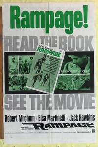 k433 RAMPAGE special one-sheet movie poster '63 Robert Mitchum, Martinelli