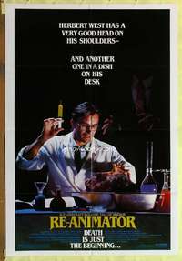 k429 RE-ANIMATOR one-sheet movie poster '85 great scientist horror image!