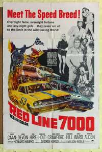 k425 RED LINE 7000 one-sheet movie poster '65 car racing, James Caan