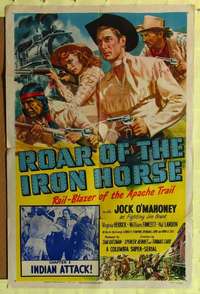 k408 ROAR OF THE IRON HORSE Chap 1 one-sheet movie poster '51 Jock Mahoney