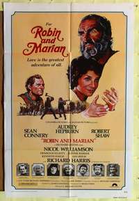 k407 ROBIN & MARIAN one-sheet movie poster '76 Sean Connery, Audrey Hepburn