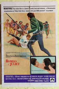 k391 ROMEO & JULIET style B one-sheet movie poster '69 Franco Zeffirelli