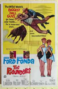 k384 ROUNDERS one-sheet movie poster '65 Glenn Ford, Henry Fonda