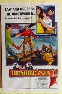 k380 RUMBLE ON THE DOCKS one-sheet movie poster '56 James Darren, Blake