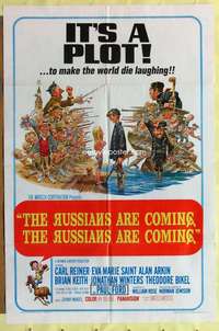 k378 RUSSIANS ARE COMING one-sheet movie poster '66 Reiner, Jack Davis art!