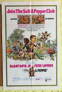 k376 SALT & PEPPER one-sheet movie poster '68 Sammy Davis, Jack Davis art!