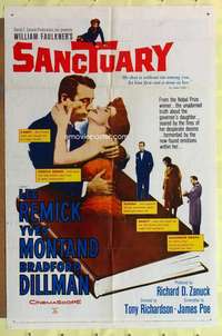 k375 SANCTUARY one-sheet movie poster '61 William Faulkner, Lee Remick
