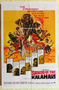 k373 SANDS OF THE KALAHARI one-sheet movie poster '65 wild horror image!