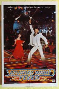 k370 SATURDAY NIGHT FEVER teaser one-sheet movie poster '77 John Travolta