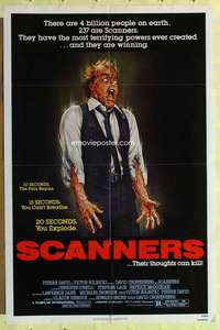 k363 SCANNERS one-sheet movie poster '81 David Cronenberg, wild sci-fi!