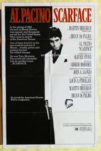 k361 SCARFACE one-sheet movie poster '83 Al Pacino, Brian De Palma, Stone