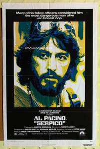k357 SERPICO one-sheet movie poster '74 Al Pacino crime classic!