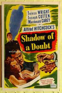 k350 SHADOW OF A DOUBT one-sheet movie poster R50 Alfred Hitchcock, Wright