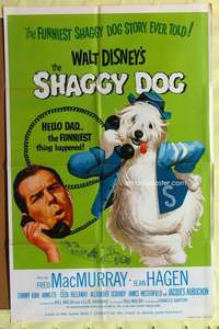 k348 SHAGGY DOG one-sheet movie poster R74 Disney, Fred MacMurray