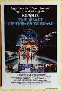 k347 SHAPE OF THINGS TO COME one-sheet movie poster '79 H.G. Wells, Palance