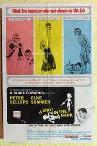 k340 SHOT IN THE DARK one-sheet movie poster '64 Peter Sellers, Edwards