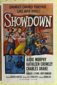 k337 SHOWDOWN one-sheet movie poster '63 mad dog Audie Murphy!