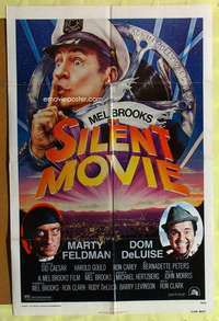 k334 SILENT MOVIE one-sheet movie poster '76 Mel Brooks, Marty Feldman