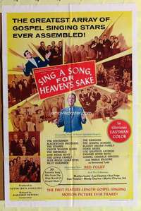 k332 SING A SONG FOR HEAVEN'S SAKE one-sheet movie poster '66 gospel music!