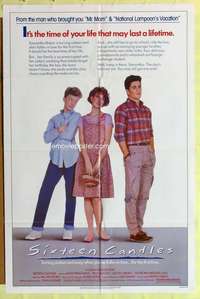 k324 SIXTEEN CANDLES one-sheet movie poster '84 Molly Ringwald, Hughes
