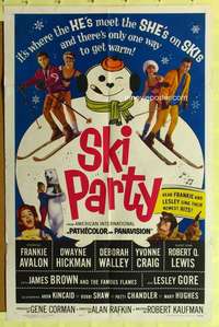 k323 SKI PARTY one-sheet movie poster '65 Frankie Avalon, Hickman