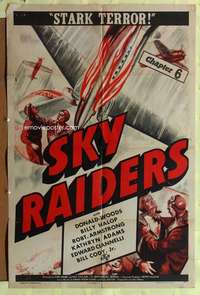 k320 SKY RAIDERS Chap 6 one-sheet movie poster '41 airplane serial!