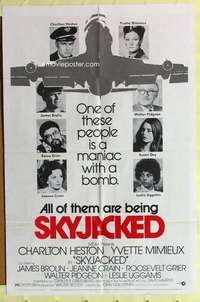 k317 SKYJACKED style B one-sheet movie poster '72 who's the maniac w/bomb?