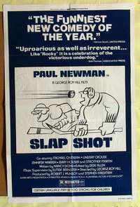 k316 SLAP SHOT style B one-sheet movie poster '77 Paul Newman, hockey!