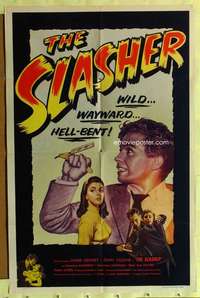 k315 SLASHER one-sheet movie poster '53 extremely young Joan Collins!