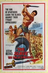 k311 SLAVE one-sheet movie poster '63 Steve Reeves, Sergio Corbucci