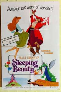 k306 SLEEPING BEAUTY style B one-sheet movie poster R70 Disney classic!