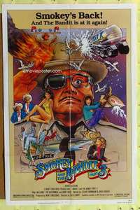 k298 SMOKEY & THE BANDIT 3 one-sheet movie poster '83 Burt Reynolds, Gleason