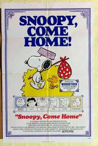 k296 SNOOPY COME HOME one-sheet movie poster '72 Peanuts, Charlie Brown!