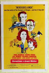 k291 SOMETIMES A GREAT NOTION one-sheet movie poster '71 Paul Newman