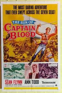 k290 SON OF CAPTAIN BLOOD one-sheet movie poster '63 Sean Flynn, pirates!