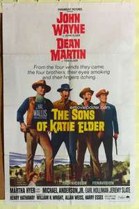 k285 SONS OF KATIE ELDER one-sheet movie poster '65 John Wayne, Martin