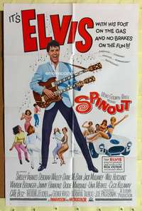 k281 SPINOUT one-sheet movie poster '66 Elvis Presley, rock 'n' roll!