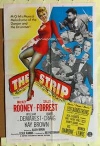 k261 STRIP one-sheet movie poster '51 Mickey Rooney, sexy Forrest, film noir