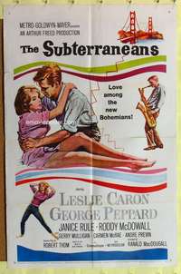 k258 SUBTERRANEANS one-sheet movie poster '60 Jack Kerouac, Leslie Caron