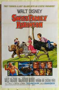 k239 SWISS FAMILY ROBINSON one-sheet movie poster R69 Disney classic!