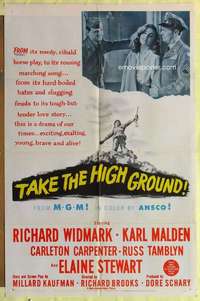 k235 TAKE THE HIGH GROUND one-sheet movie poster '53 Richard Widmark, Malden