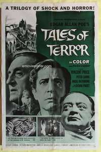 k230 TALES OF TERROR one-sheet movie poster '62 Peter Lorre, Vincent Price