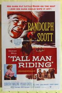 k227 TALL MAN RIDING one-sheet movie poster '55 Randolph Scott, Malone